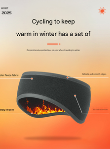 Bando hangat anak-anak, ikat kepala bersepeda ski elastis dengan bando telinga bulu domba olahraga luar ruangan musim dingin - Product Image 2