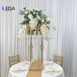 LEDA Nouvelle Tendance Luxe Support de Fleurs Doré pour Centre de Table Décoration Mariage - Product Image 1
