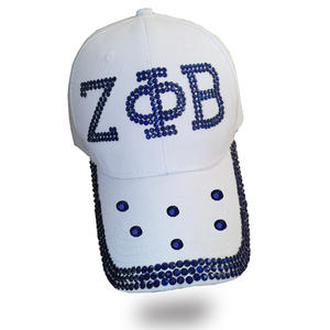 หมวกคาวบอย/เบสบอลยีนส์ประดับเพชรแบบกำหนดเองสำหรับชมรมนักศึกษาหญิง Zeta Phi Beta พร้อมตัวอักษรกรีก - Product Image 3