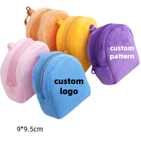 Songshan Toys Simple Vente en gros Cadeau d'entreprise Logo imprimé personnalisé Portefeuille couleur bonbon Sac à clés rond et carré Porte-monnaie en peluche