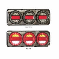 Feux arrière LED multifonctions Hongjin MK-T83 90LEDs ronds pour camion, remorque, voiture, 12V