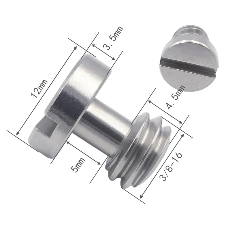 Kamerazubehör-Schraube individualisierte Edelstahl-Stativschraube 3/8 Zoll Kamera Schnellverschluss-Schraube kundenspezifische Größe DIN rund