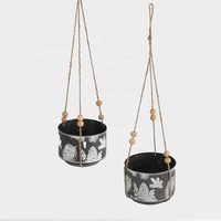 Pots à fleurs suspendus pour jardin avec poignée en corde, décoration murale suspendue, pot de fleurs, emballage/emballage cadeau