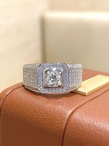 Bague de fiançailles Xinfly Pt950 sertie de diamants cultivés en laboratoire, style classique, pierre principale de 50 carats, pour cadeau de mariage ou fête - Product Image 4