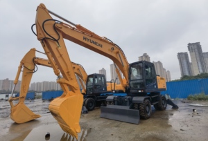 Excavatrice sur pneus Hyundai 210w-7 d'occasion, 21 tonnes, équipement lourd d'occasion, prix bas, avec garantie d'un an - Product Image 6
