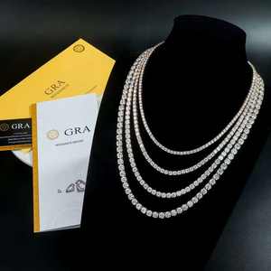 Hot Selling Unisex Hiphop S925 Sterling Silver Rose Gold Plated GRA Certified Ice <b>Vvs</b> Gra Mossanite Tennis Necklace Link <b>Chain</b> - Product Image 3