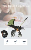 Poussette bébé de luxe 4 en 1 avec systèmes de voyage Power Push tissu de qualité grandes roues de paysage double sièges cadre en métal plié