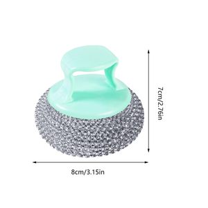 Non-Scratch Imitative Stainless Steel Scrubber PET Palm <b>Scrub</b> Kitchen Cleaning <b>Brush</b> Plastic Pot Dish <b>Brush</b> - Product Image 3