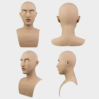 Réaliste Silicone chauve homme et femme visage capuche Halloween fête Simulation accessoires pour Film télévision Crossdress poitrine forme