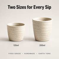Tasse à café en grès moucheté FENN, gobelet en céramique sans anse, tasse à expresso côtelée 200ml 135ml, tasse à thé beige, vente en gros