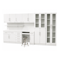 Meubles de laboratoire modernes en acier, banc de travail de laboratoire avec armoires suspendues, armoires de rangement et unités à tiroirs, mobilier de laboratoire sur mesure
