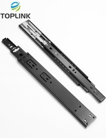 Glissière de tiroir à roulement à billes verrouillable robuste à 3 extensions complètes Pousser pour ouvrir le rail de glissière de tiroir