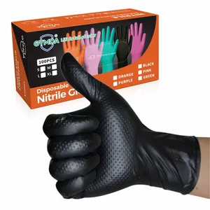 Gymda Safty Glove 7G 6Mil Gants de sécurité enduits de nitrile noir Gants de sécurité à pince