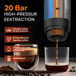 Vendita calda portatile comoda casa e macchina da caffè universale per esterni 2-in-1 alluminio OEM macchina elettrica per caffè Espresso - Product Image 4