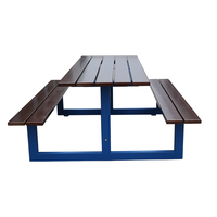 Table de pique-nique en bois commerciale extérieure de 6 pieds 8 pieds avec banc table à manger extérieure de restaurant table basse de patio de jardin