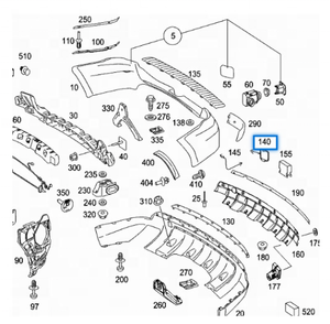 OEM 1648850123 para <span class=keywords><strong>Mercedes</strong></span> <span class=keywords><strong>ML</strong></span> W164 Cubierta de Remolque para Parachoques Trasero - Product Image 3