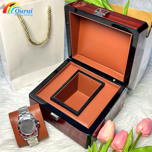 Caja de Reloj de Madera Brillante Directo de Fábrica con Forro de Cuero, Caja de Presentación de Reloj Individual con Acabado Premium Tipo Piano y Estuche de Madera - Product Image 6