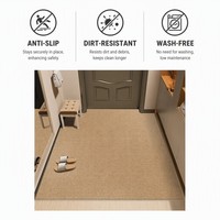 Tapis de zone durable à boucles, aspect sisal, couleur kaki, tapis moderne minimaliste pour entrée, tapis antidérapant pour zones à fort trafic