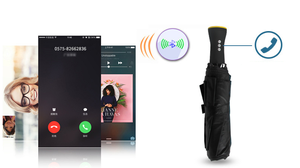 Parapluie pliant automatique multifonctionnel coupe-vent avec panneau solaire, batterie, musique et chargeur USB intégré - Product Image 4