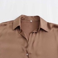 Blus Sutra Satin PB&ZA Wanita Musim Gugur 2024, Model Baru, Lengan Panjang, Kemeja Wanita Vintage, Blusas, Atasan Chic