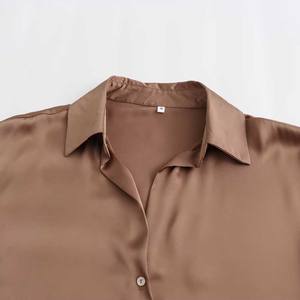 PB&ZA Camicette da Donna in Seta e Raso Nuova Moda Autunno 2024 Vintage a Manica Lunga Bluse e Top Chic - Product Image 4