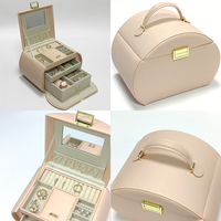 Tiroir étui de luxe en cuir PU et rangement de voyage grande boîte à bijoux organisateur pour femmes