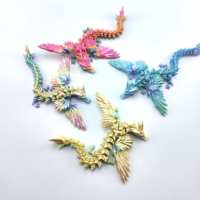 Ailes de dragon volant imprimées en 3D de 14 cm, XL, articulées, jouet anti-stress en cristal, décoration d'intérieur, cadeau d'anniversaire, animal de compagnie de bureau, couleur bonbon, en plastique