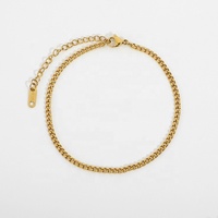 Conception haut de gamme 18K plaqué or en acier inoxydable chaîne empilable élégant pied bijoux luxe Miami cubain lien cheville pour les femmes