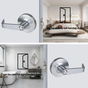 Phong Cách Hiện Đại Nhiệm Vụ Nặng Nề Thương Mại Keyed Nhập Lớp 2 An Toàn Khóa Cửa Satin Thép Đòn Bẩy Xử Lý Khóa Cho Nơi Công Cộng Cửa - Product Image 6