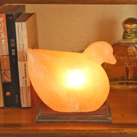 Lampe en sel de l'Himalaya faite à la main en forme d'animal, lampe artisanale en cristal naturel, décoration d'intérieur sur le thème de l'amour, Noël