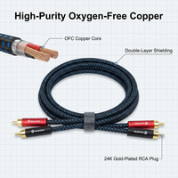 Cable de Audio RCA RASANTEK Chapado en Oro, Cobre OFC, Revestimiento de PVC, 0.5m-5m, para Reproductor de DVD, Proyector, Cine en Casa, Altavoz, Amplificador