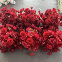 F307 Gros Fleur Artificielle Mariage Rose Blanche Centre de Table Boule de Fleurs en Soie Décoration Florale Centre de Table Boule de Fleurs