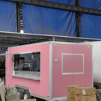 Vente à chaud de camions de restauration rapide chariot de vente mobile de nourriture fourgonnette de nourriture remorque rose
