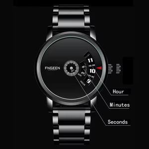 Reloj Minimalista FNGEEN S230, Diseño Sencillo en Negro, Cronógrafo de Acero Inoxidable, Resistente al Agua, Reloj de Cuarzo para Hombre, Envío Directo - Product Image 2
