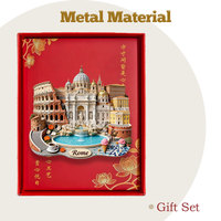 Souvenir de voyage des attractions populaires de Rome, aimant de réfrigérateur en métal 3D en relief, décoration personnalisée pour la maison, cadeau souvenir pour amis