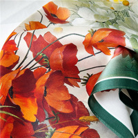 100% foulards en soie Service d'impression Designer foulard en soie femmes carré foulard en soie personnalisé avec Logo