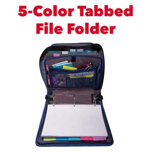 Case-it Multi-Pockets Paper Organizer <b>Folder</b> <b>Expanding</b> <b>File</b> Organizer With Zipper and Label - Product Image 1