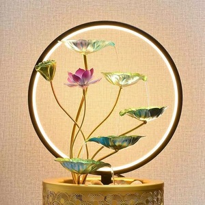 Water Feature Lotus Fountain With Led Light For Office Desk Decor And Gift - Product Image 4