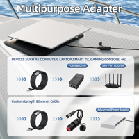 Adaptador Ethernet para Exteriores Multiusos, Impermeable IP67, Velocidad de Transmisión de 1200 Mbps, para Starlink Gen 3