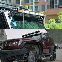 LLevo barres lumineuses de toit de voiture bicolore blanc ambre 270w 48 pouces barre lumineuse led à une rangée tout-terrain 4x4 camion