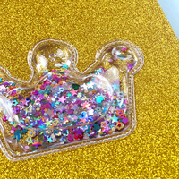 Shein — couverture en forme de couronne, carnet de notes à paillettes pour filles, cahier de journal intime à paillettes magiques