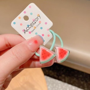 Lot de 2 élastiques à <span class=keywords><strong>cheveux</strong></span> personnalisés motif pastèque et fraise pour filles avec bande en caoutchouc - Product Image 2