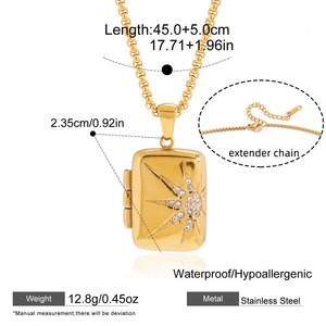Collier pendentif médaillon vintage personnalisé en acier inoxydable 316L plaqué or 14k 18k pour femmes et hommes - Product Image 5