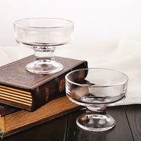 Grand bol en verre simple transparent pour desserts pour pudding et yaourt verres en verre de qualité supérieure