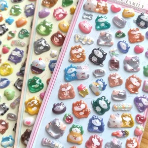 Pegatinas de Cristal en Relieve 3D con Diseños Familiares, Lindos Animales de Dibujos Animados, Recompensas Educativas para Niños, Decoración para Teléfonos Móviles - Product Image 3