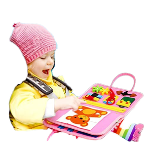 卸売スタイル、ピンクのマーメイドビジーボード、モンテッソーリ玩具、1歳、2歳、3歳、4歳児向けフェルト製幼児用、モンテッソーリ感覚ビジーボード玩具 - Product Image 2