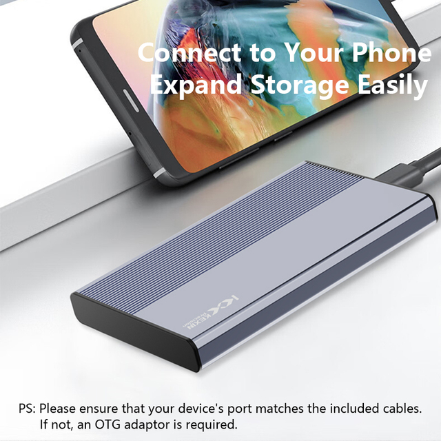 Portable HDD USB 3.0 Type-C 2TB Aluminum Alloy Shell 640MB/s Read/100-200MB/s Write Desktop External Hard Drive New