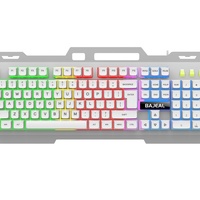 Nuevo Teclado Óptico para Juegos con Cable USB 2.0, Resistente al Agua, con Retroiluminación LED de Arcoíris, Metálico, Tamaño Completo, con Soporte para Muñeca