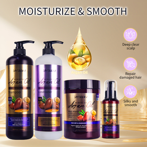 Cuidado del cabello Champu Y Acondicionador Hidratante Natural Reparación Sin sulfato Aceite <span class=keywords><strong>de</strong></span> argán Champú y acondicionador para el cabello Set - Product Image 5