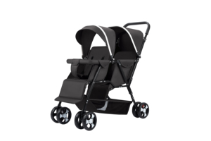 Poussette double <span class=keywords><strong>pour</strong></span> bébé Factory Linen Oxford, pliable, avec cadre en acier inoxydable, 0-3 ans, 15 kg - Product Image 3